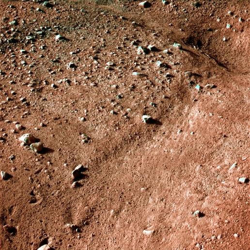 Phoenix snap of the Martian surface. Pic: NASA/JPL-Caltech/University of Arizona