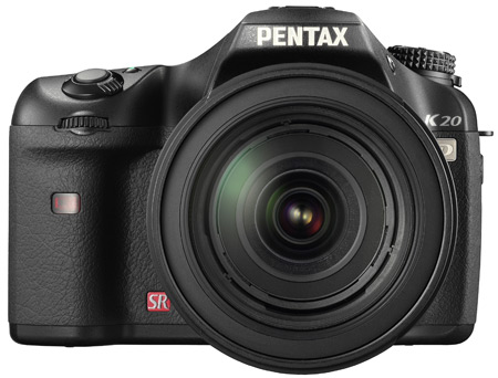 Front view of the Pentax K20D