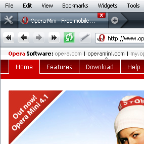 Opera 9.5's new glossy skin