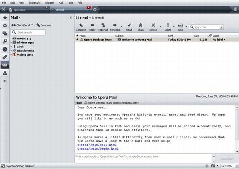Opera's Mail is much better