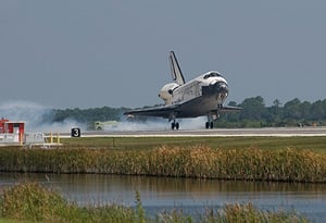 Discovery landing on Saturday. Pic: NASA