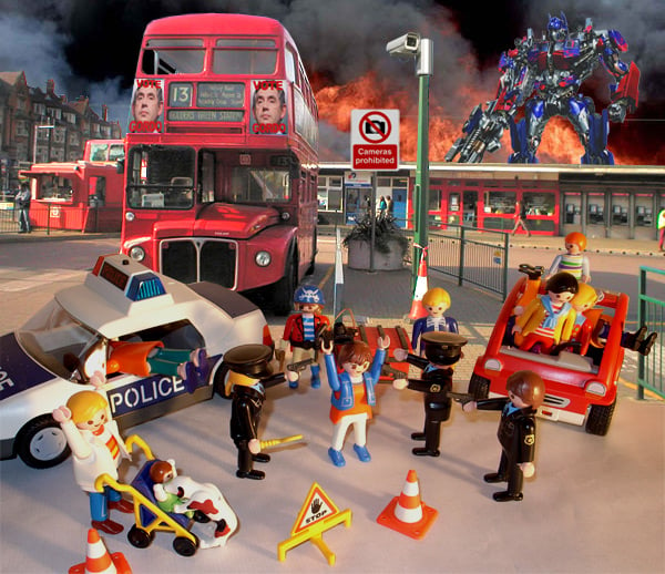 Our artist's impression of how the bus-spotting terrorist bust may have looked 