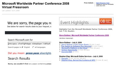 Microsoft search and Silverlight