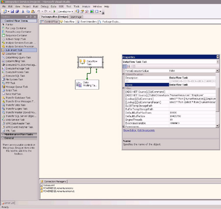 SQL Sever 08 data flow task