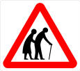 UK elderly persons road sign