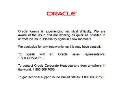 Oracle Forums message