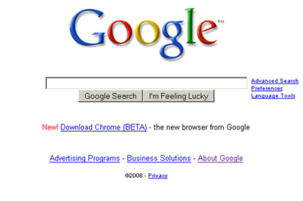 Chrome Home Page Ad