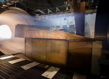 An earlier X-51 development engine in the tunnels at Langley