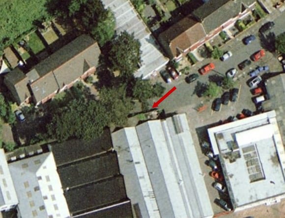 The location of the Street View territory marking as seen on Google Earth