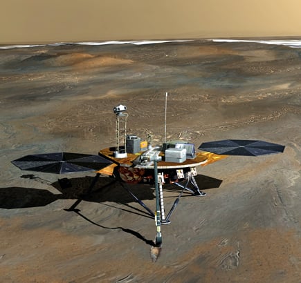 NASA Phoenix Lander probe on Martian surface