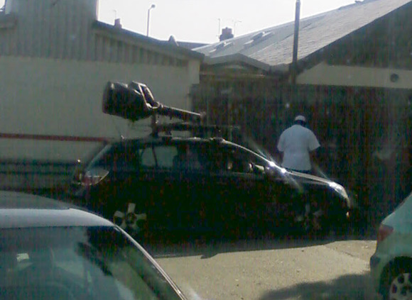 Street View operative marks territory by urinating on fence