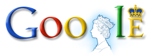 The Queen features in Google's logo