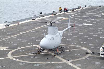 The Fire Scout robo-chopper in sea trials