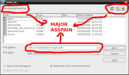 OpenOffice Save Menu