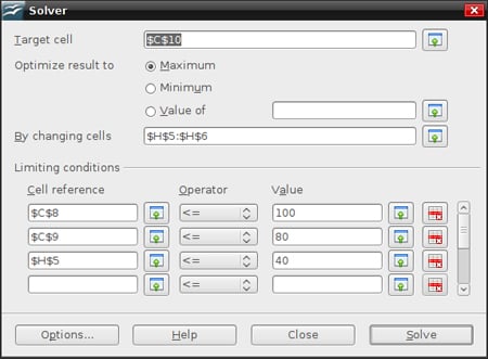 OpenOffice Solver