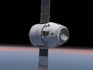 SpaceX concept of DragonLab - a Dragon re-entry capsule with unpressurised trunk attached