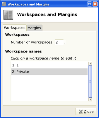 Acer Aspire One workspaces editor