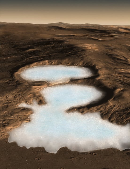 Artist's impression of Martian glaciers. Image: NASA