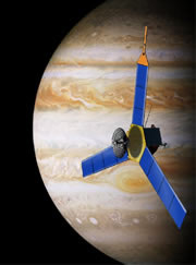 Artist's impression of Juno at Jupiter. Graphic: NASA