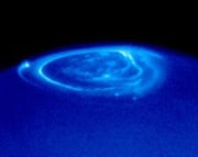 Hubble UV image of Jupiter's aurora. Pic: NASA