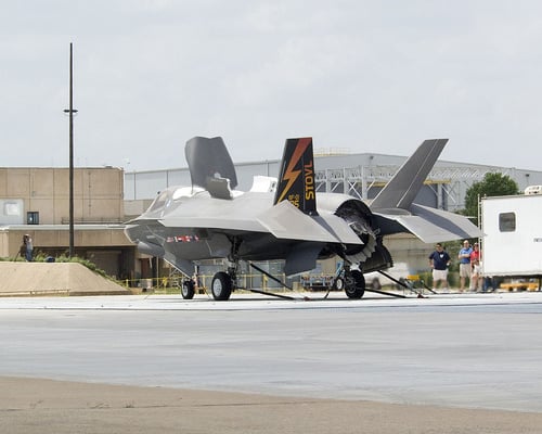 The F-35B jumpjet in ground testing