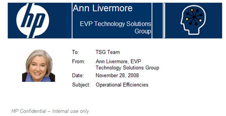 Ann Livermore HP memo