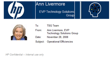 Ann Livermore HP memo