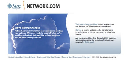 Sun's Network.com page