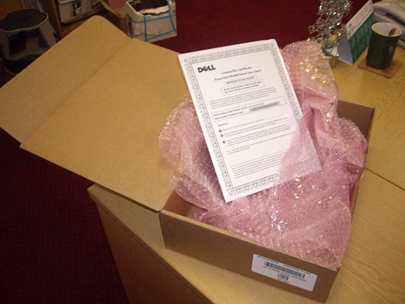 Courtesy of Dell: One sheet of A4 paper in bubblewrap inside big box