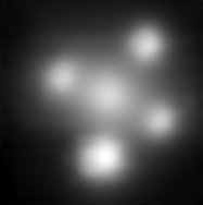 Multiple images of a quasar produced by foreground galaxy gravity lens