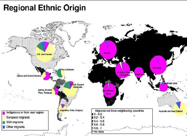 Weil and Putterman's world migration map