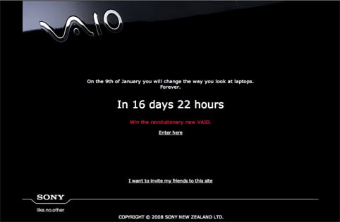 Sony Vaio teaser website