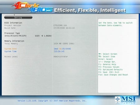 MSI Click Bios