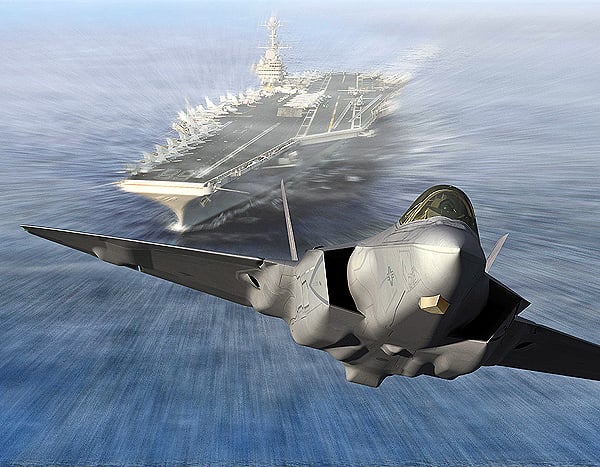 Concept art of the F-35 C, intended for carrier tailhook operation
