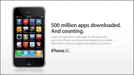 Apple announces 500-millionth iPhone app downloaded