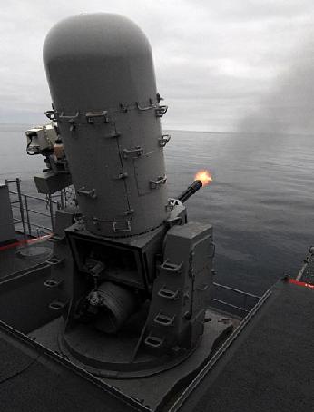 The Phalanx robotic gun-turret in action