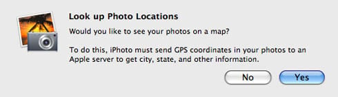 iPhoto '09 Places - database warning