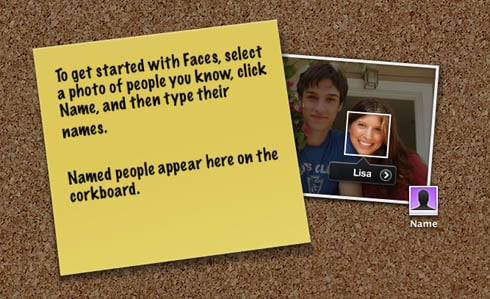 iPhoto '09 Faces startup screen