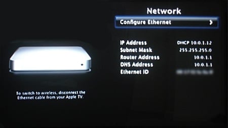 Apple TV Network Settings