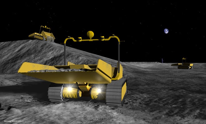 Astrobotic concept art of the firm's proposed robotic moon dumptrucks