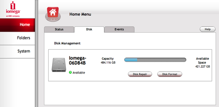 Iomega Home Media Network Hard Drive