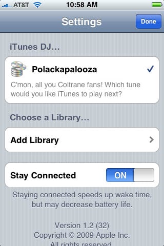 iTunes 8.1 iTunes DJ mix - iPhone view