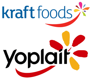 The Kraft Foods and Yoplait logos