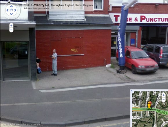 Small boy caught urinating on Street View