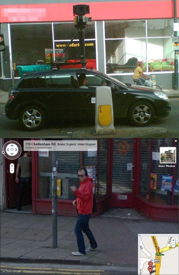 Ray caught on Street View in Bristol