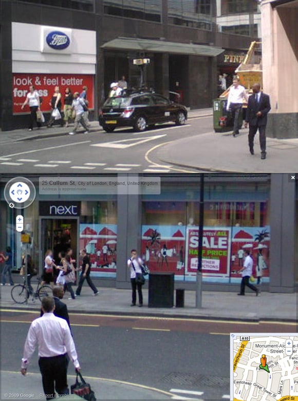 Stephen Hunt caught on Street View in London