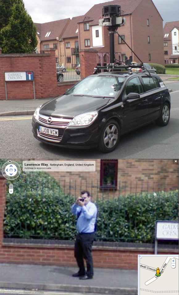 Our man caught on Street View in Nottingham