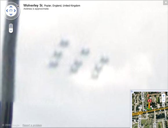 A close-up view of the Street View UFO fleet