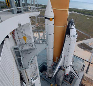 Atlantis at the launch pad. Pic: NASA