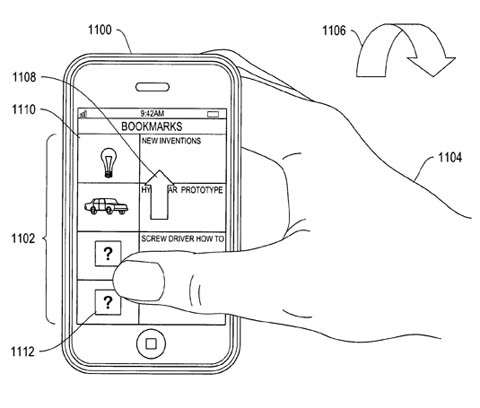 Apple motion-sensor patent illustration